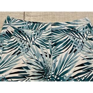 White House Black Market‎ Micro Shorts Size 4 Green Palm AOP Tropical Beach Vaca